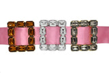 Gemstone Ribbon Slider Square Amber 3.40" x 3"