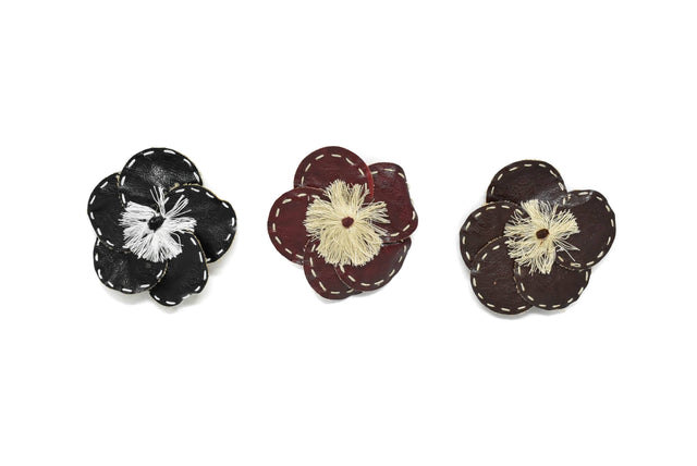 Flower Applique Vinyl Stitched 2.88"