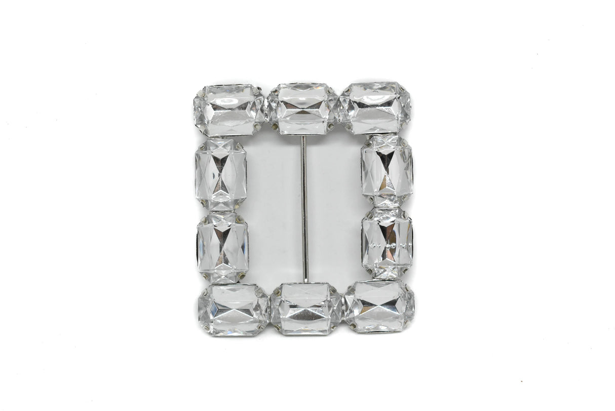 Gemstone Ribbon Slider Square Amber 3.40" x 3"
