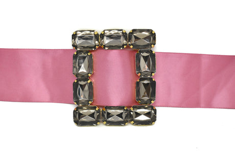 Gemstone Ribbon Slider Square Amber 3.40" x 3"