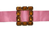 Gemstone Ribbon Slider Square Amber 3.40" x 3"
