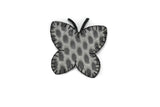 Butterfly Iron-On Patch Hologram Gray 2.75"