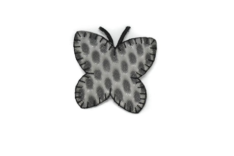 Butterfly Iron-On Patch Hologram Gray 2.75"