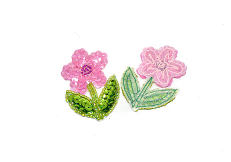 Sequins Flower Applique Pink Tiny Floral