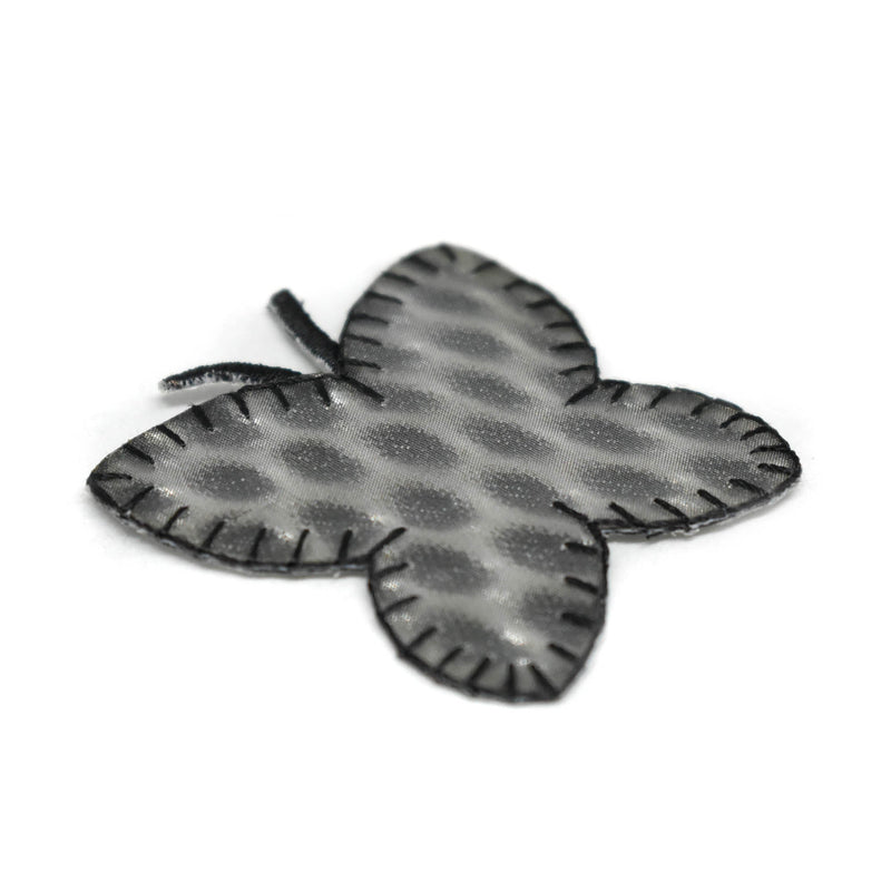 Butterfly Iron-On Patch Hologram Gray 2.75"