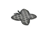 Butterfly Iron-On Patch Hologram Gray 2.75"