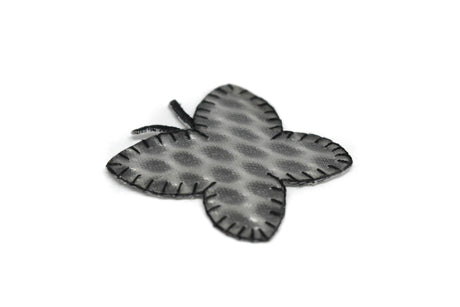 Butterfly Iron-On Patch Hologram Gray 2.75"