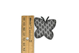 Butterfly Iron-On Patch Hologram Gray 2.75"