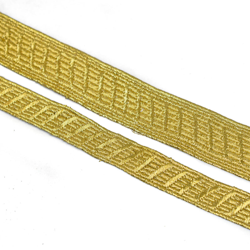 Embroidered Trim Metallic Gold 1 Yard