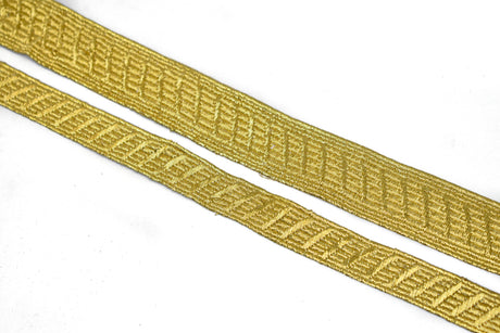 Embroidered Trim Metallic Gold 1 Yard