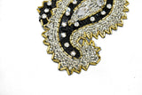 Beaded Rhinestone Applique Paisley Iron-On Patch