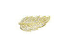 Feather Rhinestone Brooch Gold Silver