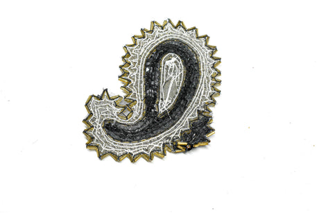 Beaded Rhinestone Applique Paisley Iron-On Patch