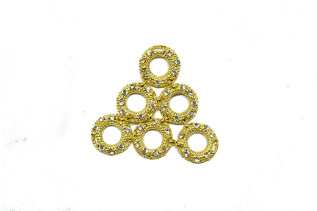 Rhinestone Bikini Connector Gold 3.25"