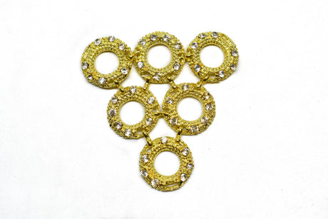 Rhinestone Bikini Connector Gold 3.25"
