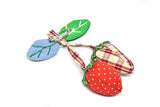Applique Strawberry Pin Back