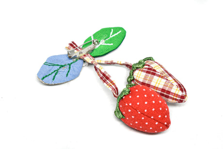 Applique Strawberry Pin Back
