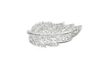 Feather Rhinestone Brooch Gold Silver
