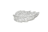 Feather Rhinestone Brooch Gold Silver