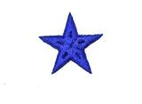 Embroidered Star Appliques Blue Iron-On Patch