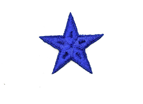 Embroidered Star Appliques Blue Iron-On Patch