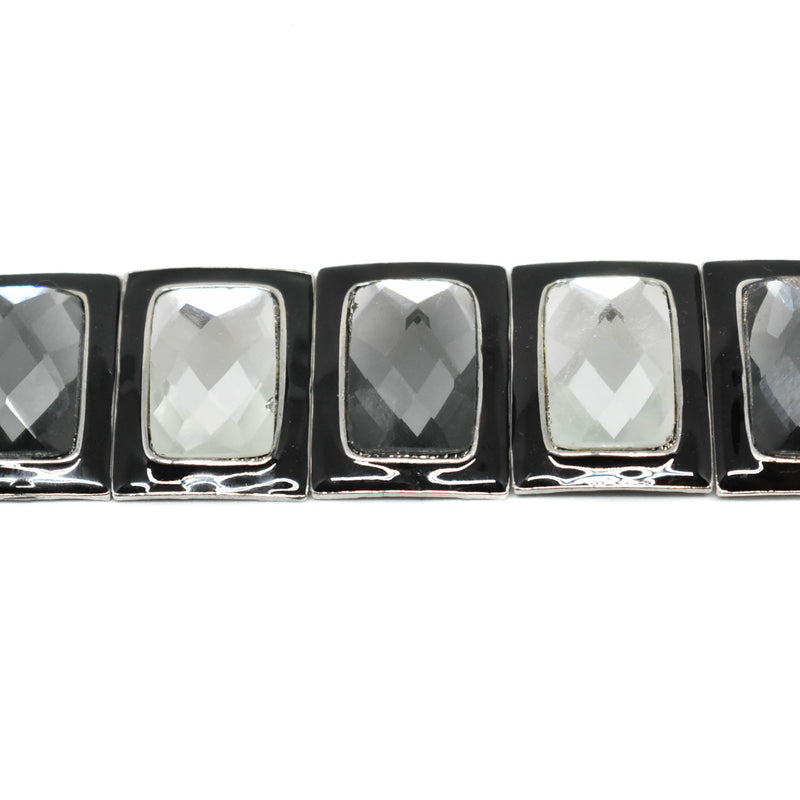 Gemstone Bikini Connector Black Clear Gunmetal