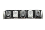 Gemstone Bikini Connector Black Clear Gunmetal