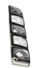 Gemstone Bikini Connector Black Clear Gunmetal