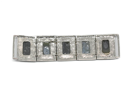 Gemstone Bikini Connector Black Clear Gunmetal