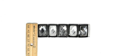 Gemstone Bikini Connector Black Clear Gunmetal