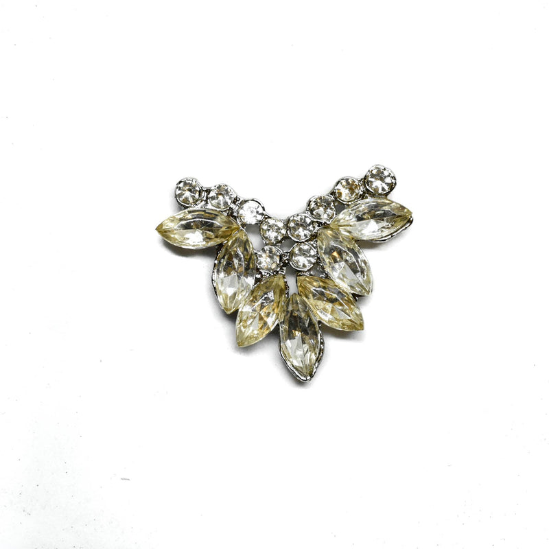 Rhinestone Brooch Floral Shape 2 x 1.50