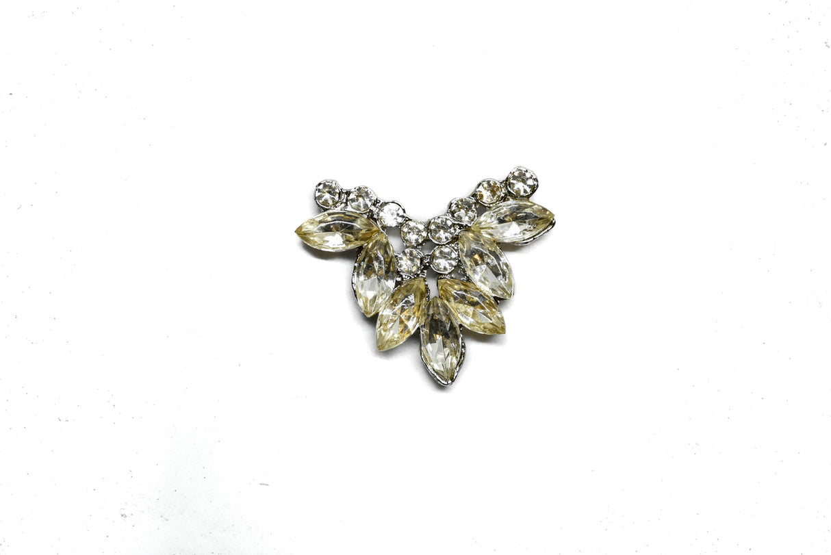 Rhinestone Brooch Floral Shape 2 x 1.50