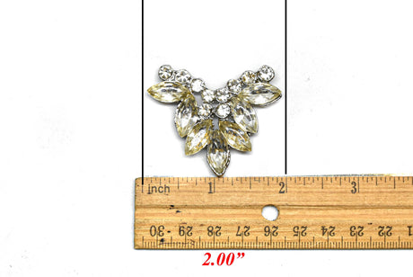 Rhinestone Brooch Floral Shape 2 x 1.50