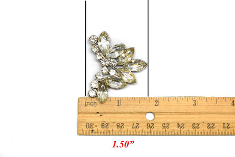 Rhinestone Brooch Floral Shape 2 x 1.50