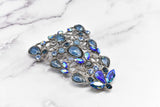 Rhinestone Metal Applique Buckle Set Blue