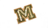 Sequins Letter M Patch 3 x 2.50