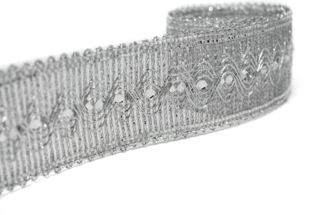 Sequins Metallic Trim 1.75" Gold Silver