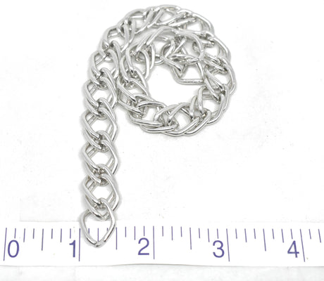 Chain Trim Silver Textured 13 mm
