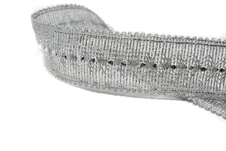 Sequins Metallic Trim 1.75" Gold Silver