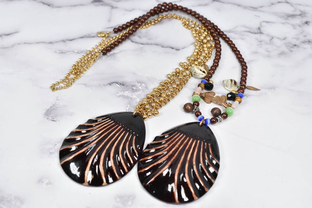 Shell Necklace Flower Bracelet Set