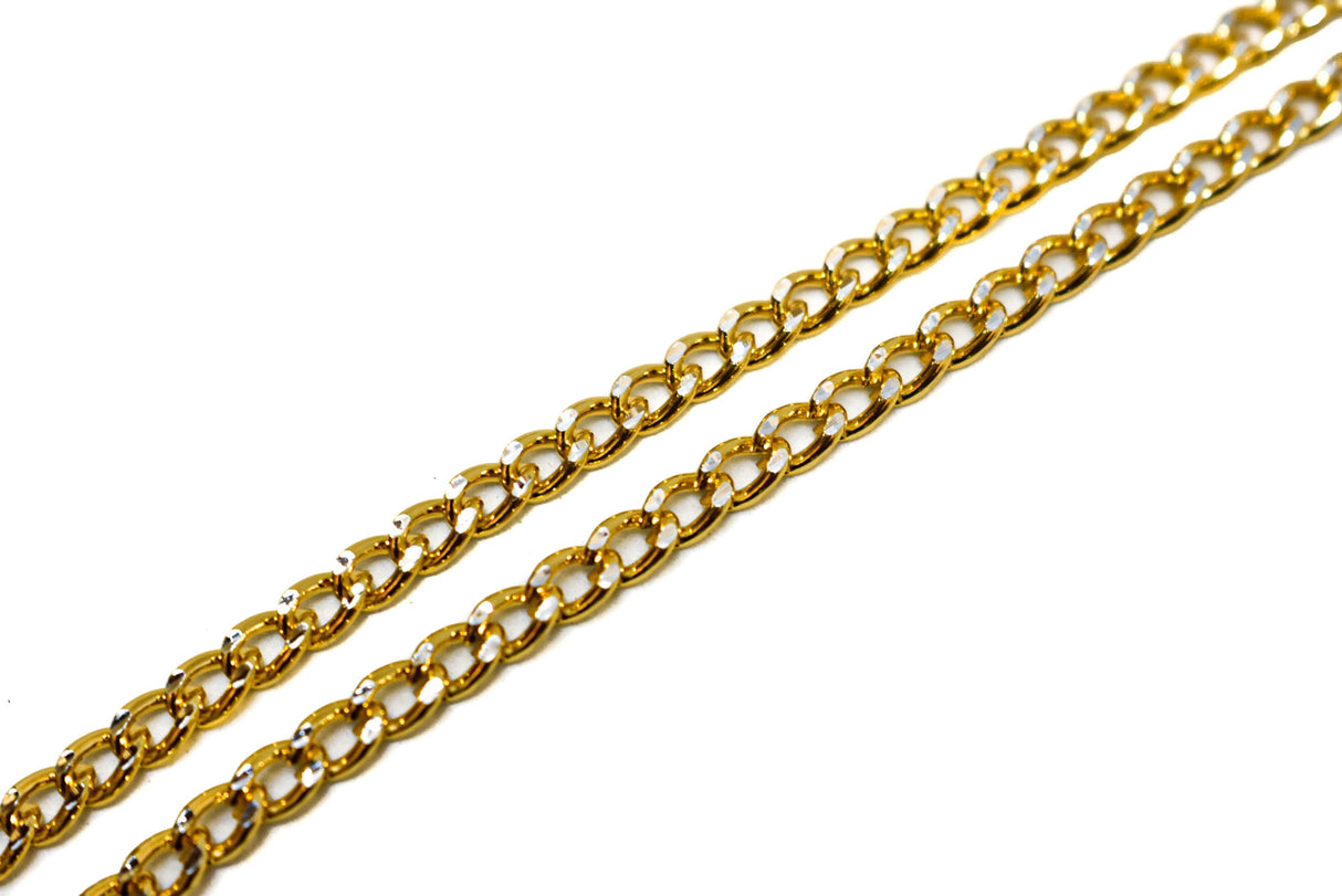 Gold Diamond Cut Chain 2.5 mm
