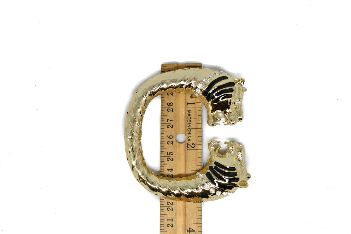Rhinestone Lion Head Buckle