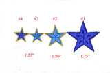 Embroidered Star Appliques Blue Iron-On Patch