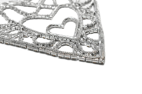 Rhinestone Heart Applique 5.5" x 5.5"