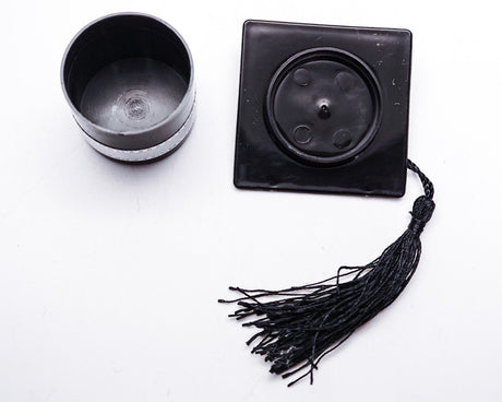 Black Fillable Graduation Party Hat Cake Topper Favor with Silver Ribbon - Pack of 12