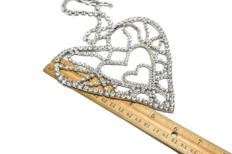Rhinestone Heart Applique 5.5" x 5.5"