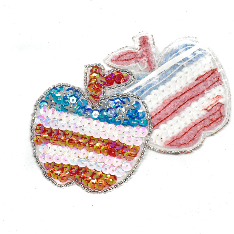 Sequins Apple Patch American Flag 2.5"