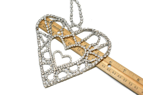 Rhinestone Heart Applique 5.5" x 5.5"