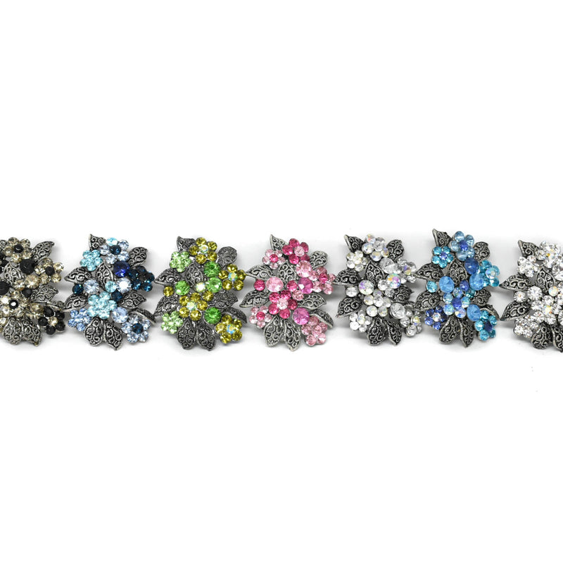 Rhinestone Flower Bouquet Brooch