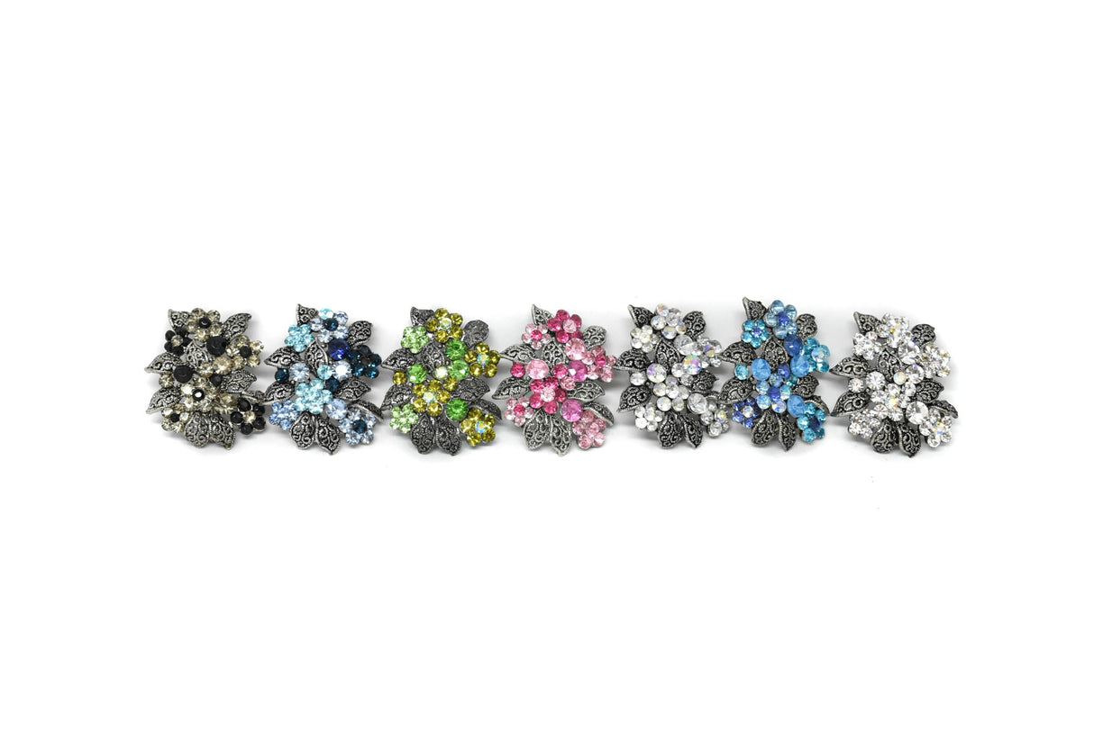 Rhinestone Flower Bouquet Brooch